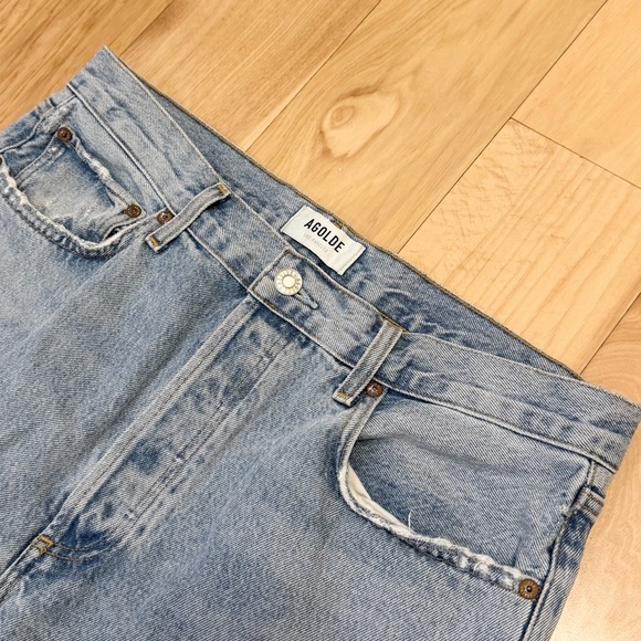 Agolde Light Blue Straight Leg Jeans - Picture 3 of 8